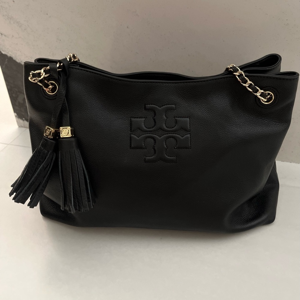 Tory Burch Thea Chain Strap Tote in Black